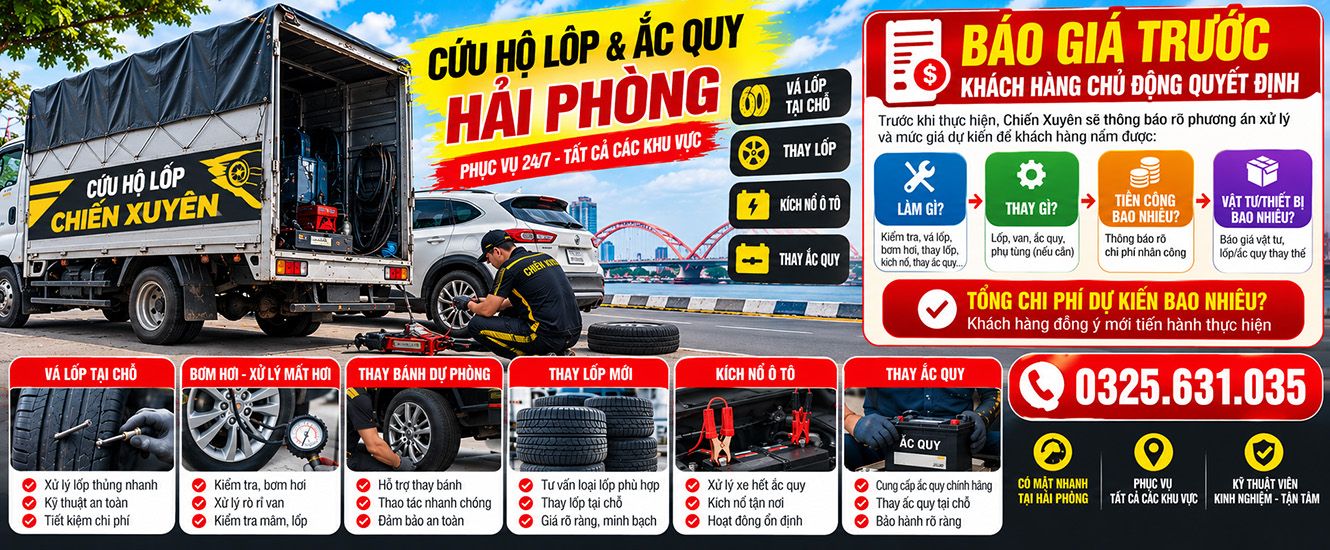 Báo giá cụ thể trước khi cứu hộ lốp cho khách hàng nắm